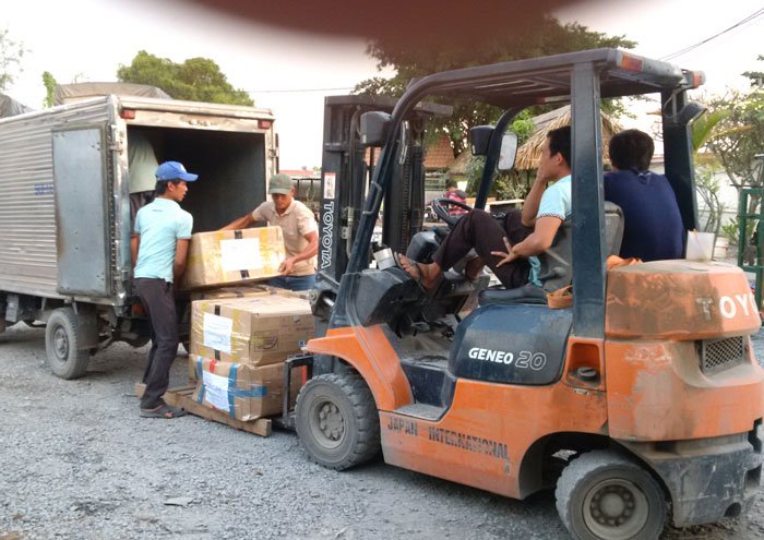 Cách xắp xếp hàng hóa rời trên xe tải