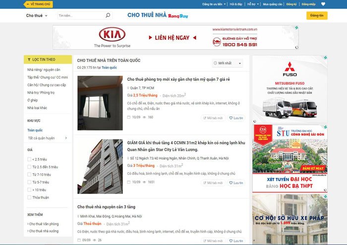 Nơi cho thuê phòng trọ Rongbay.com Nơi cho thuê phòng trọ Rongbay.com
