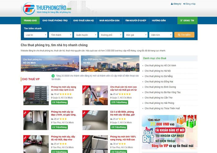 Nơi cho thuê phòng trọ Thuephongtro.com Nơi cho thuê phòng trọ Thuephongtro.com