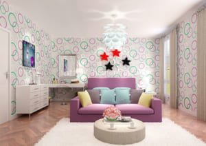 Sử dụng giấy dán tường trang trí phòng trọ