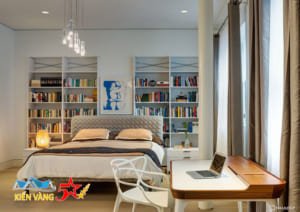 Thiết kế phòng ngủ kết hợp phòng làm việc